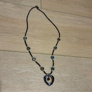 Beaded heart necklace- romantic